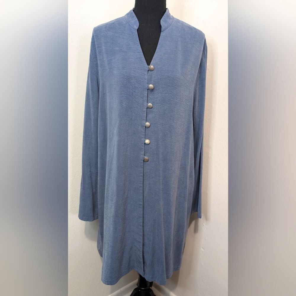 Tianello Quiet Luxury Lagenlook Minimalist Layer Neutral Tunic Top M